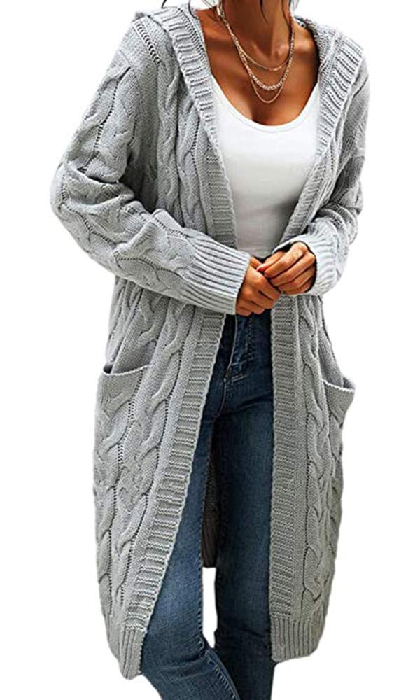 Women Hooded Open Front Cardigan