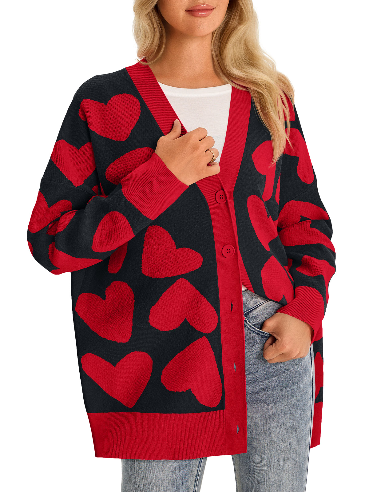 Womens Heart Cardigan Sweaters