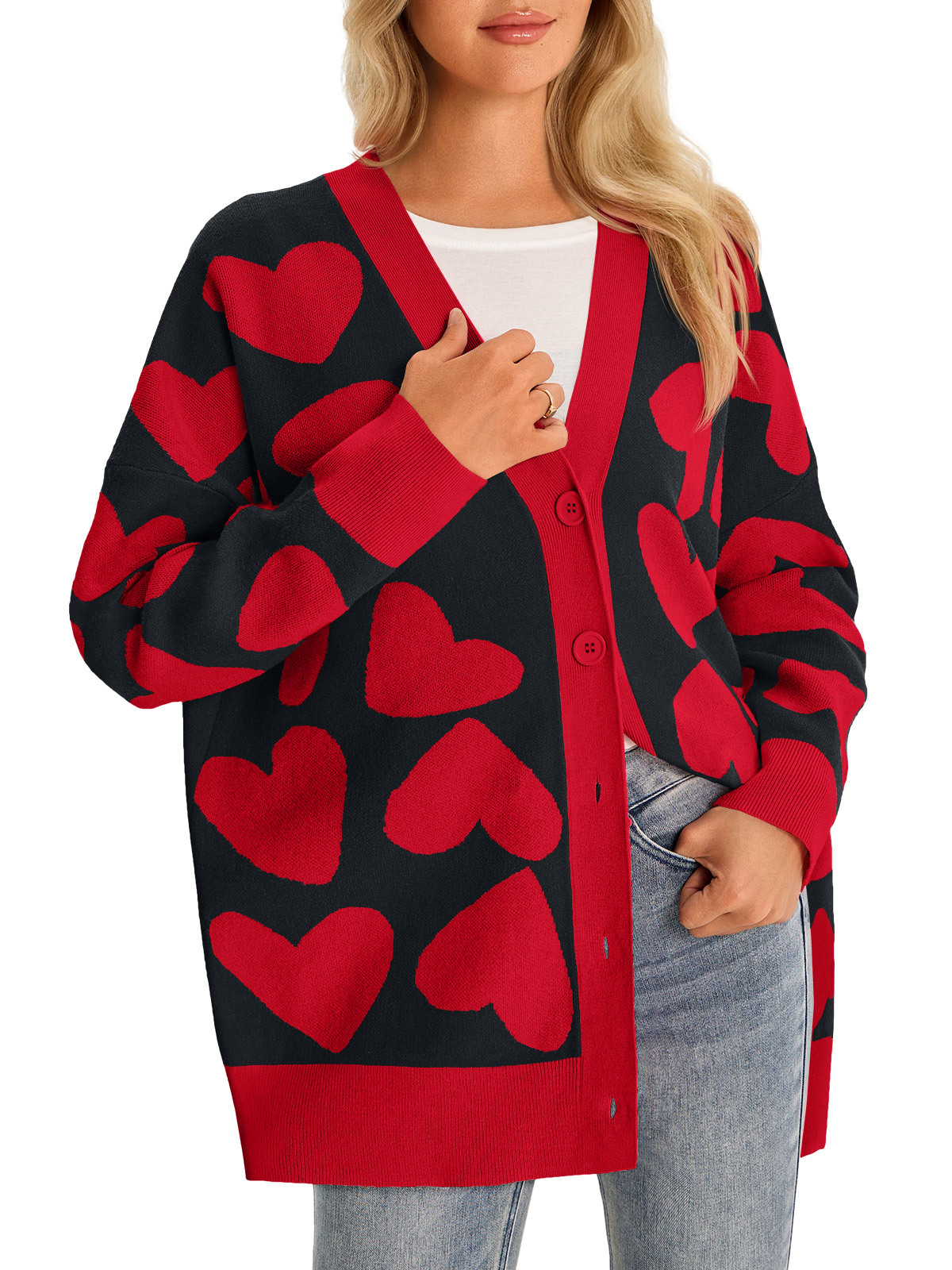 Womens Heart Cardigan Sweaters