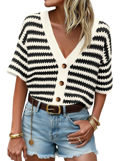 Womens Striped Cardigan Sweaters