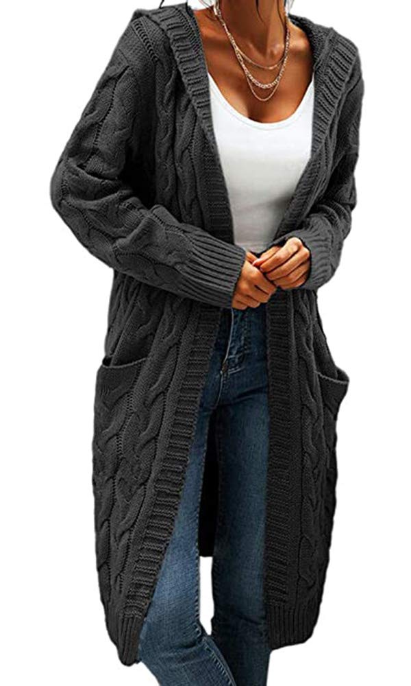 Women Hooded Open Front Cardigan