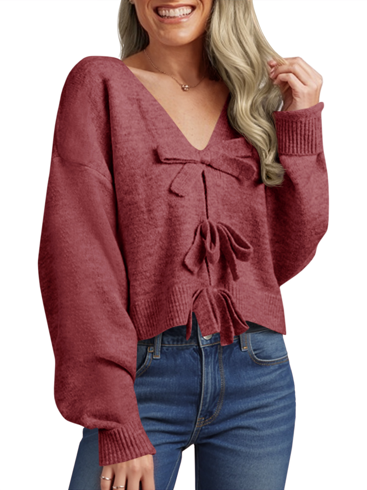 Womens Bow Sweater