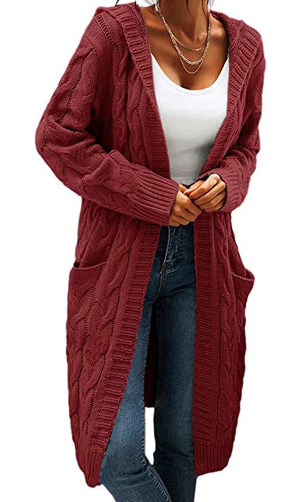 Women Hooded Open Front Cardigan