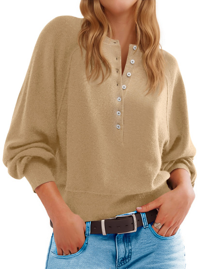 Womens Henley Sweater Tops