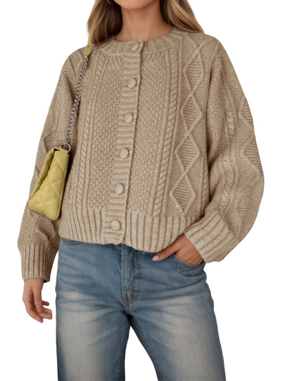 Womens Cable Knit Cardigan