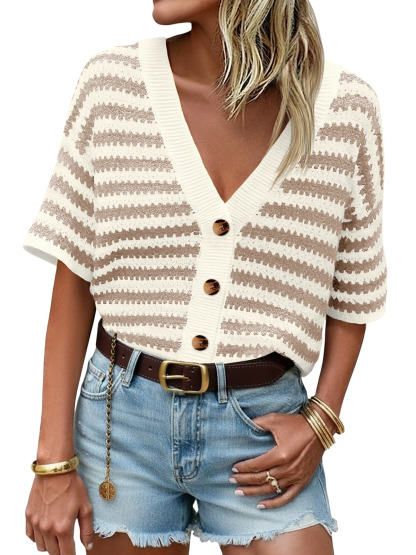 Womens Striped Cardigan Sweaters