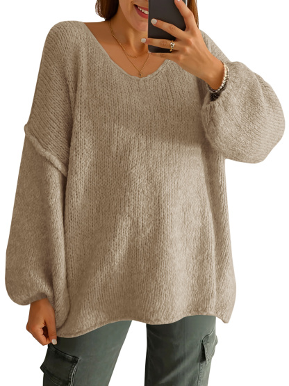 Womens Oversized V Neck Sweaters