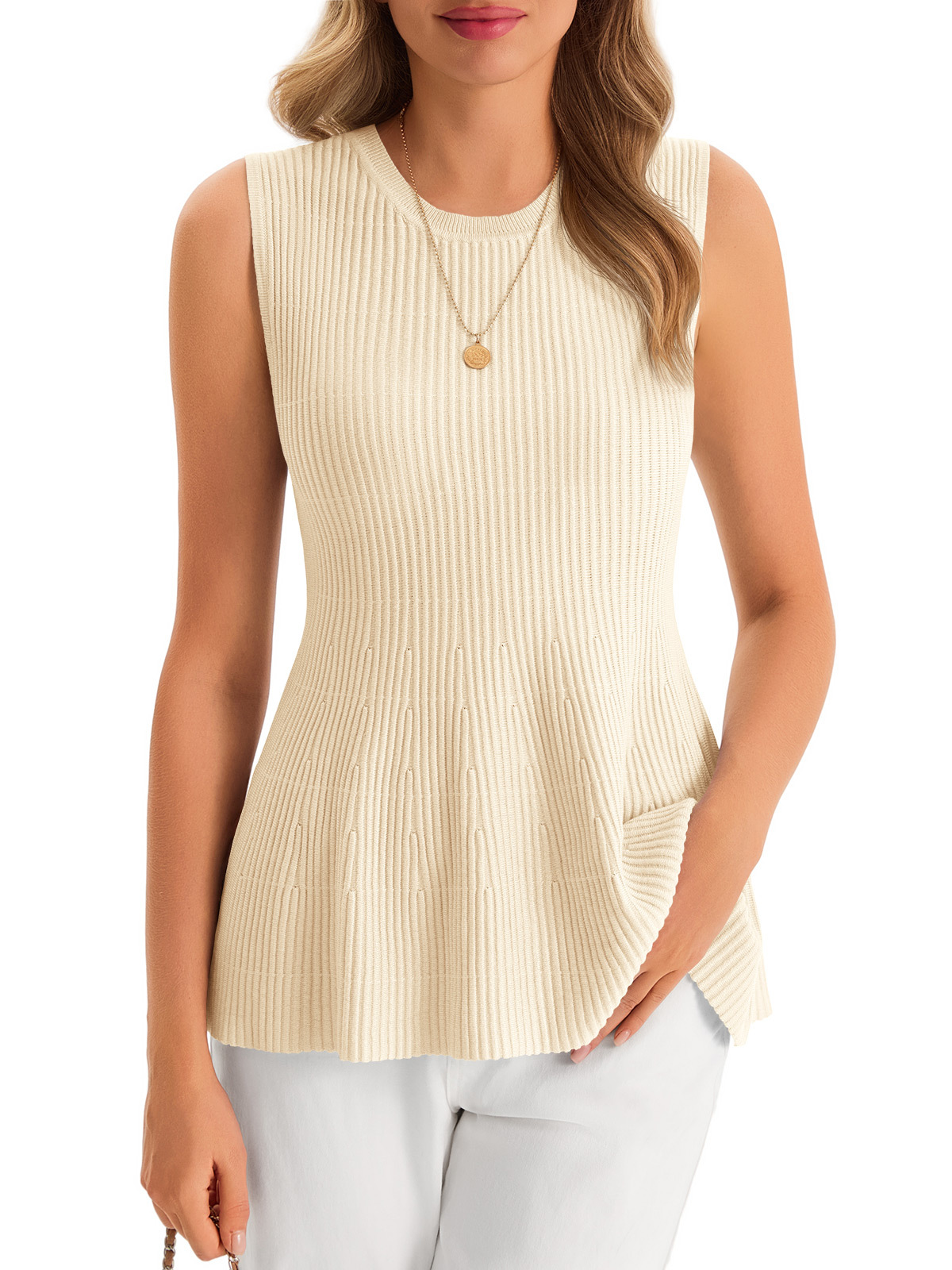 Womens Peplum Ribbed Tank Tops