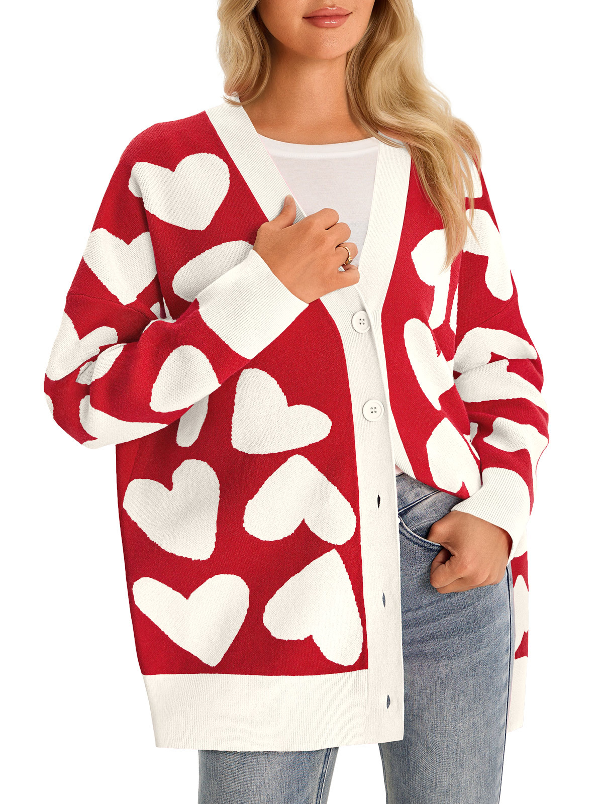 Womens Heart Cardigan Sweaters
