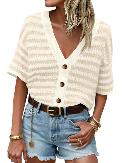 Womens Striped Cardigan Sweaters