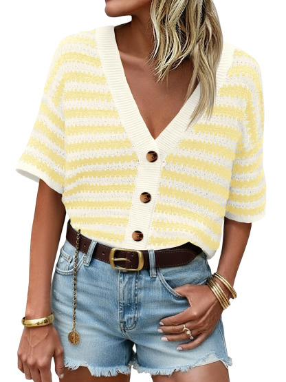 Womens Striped Cardigan Sweaters