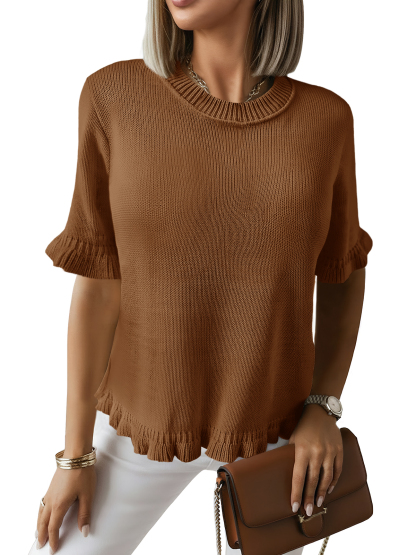 Womens Short Sleeve Sweater Tops