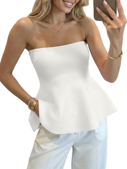 Womens Peplum Tube Tops