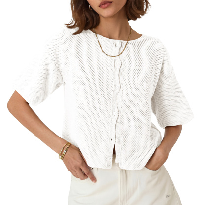 Womens Short Sleeve Cardigan