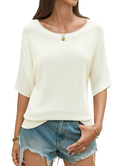 Womens Short Sleeve Sweater Tops