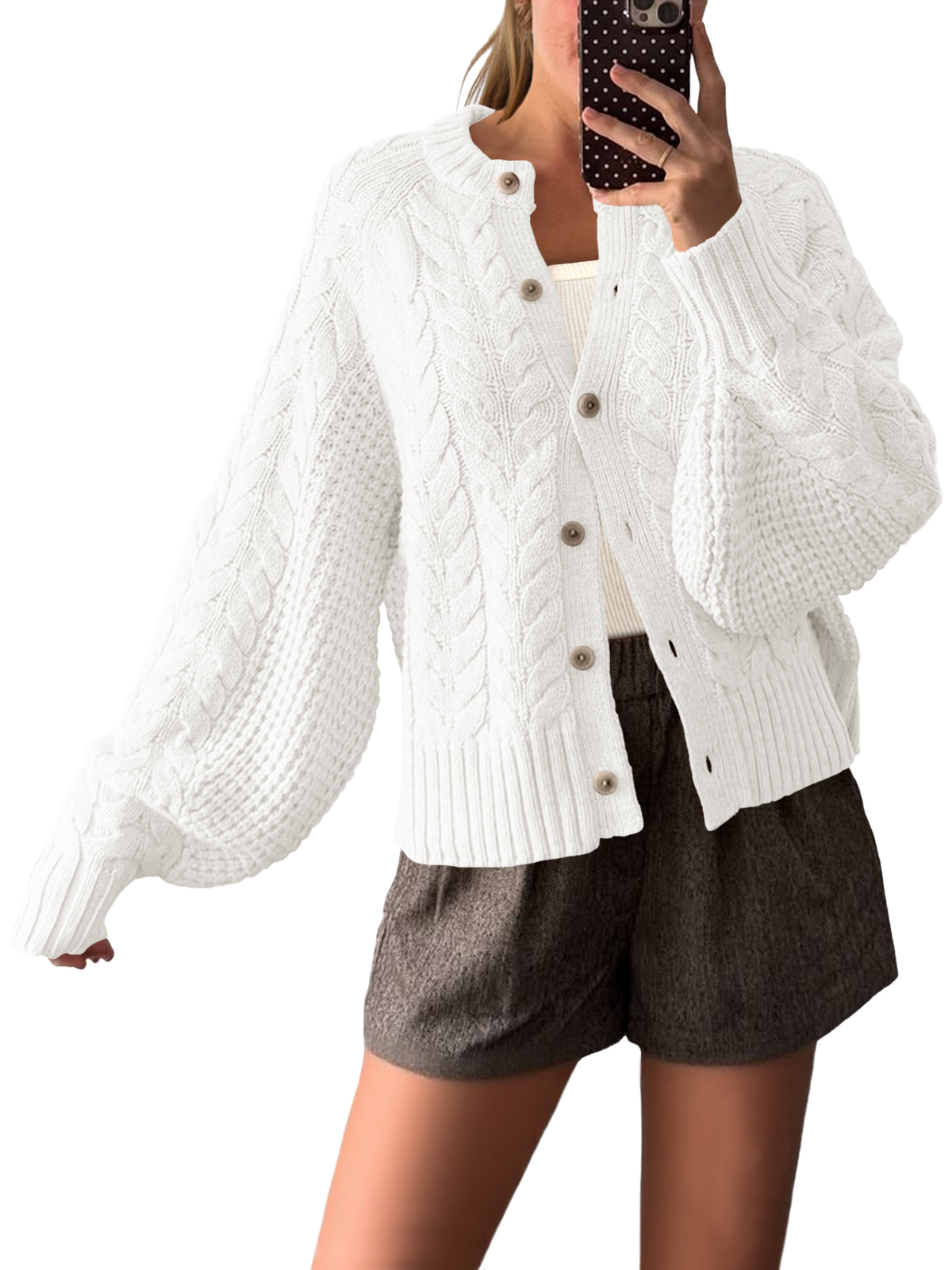 Womens Cable Knit Cardigan Sweaters