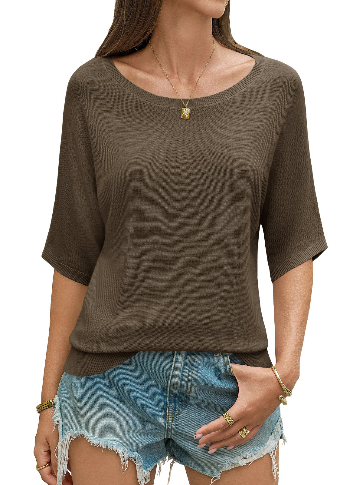 Womens Short Sleeve Sweater Tops
