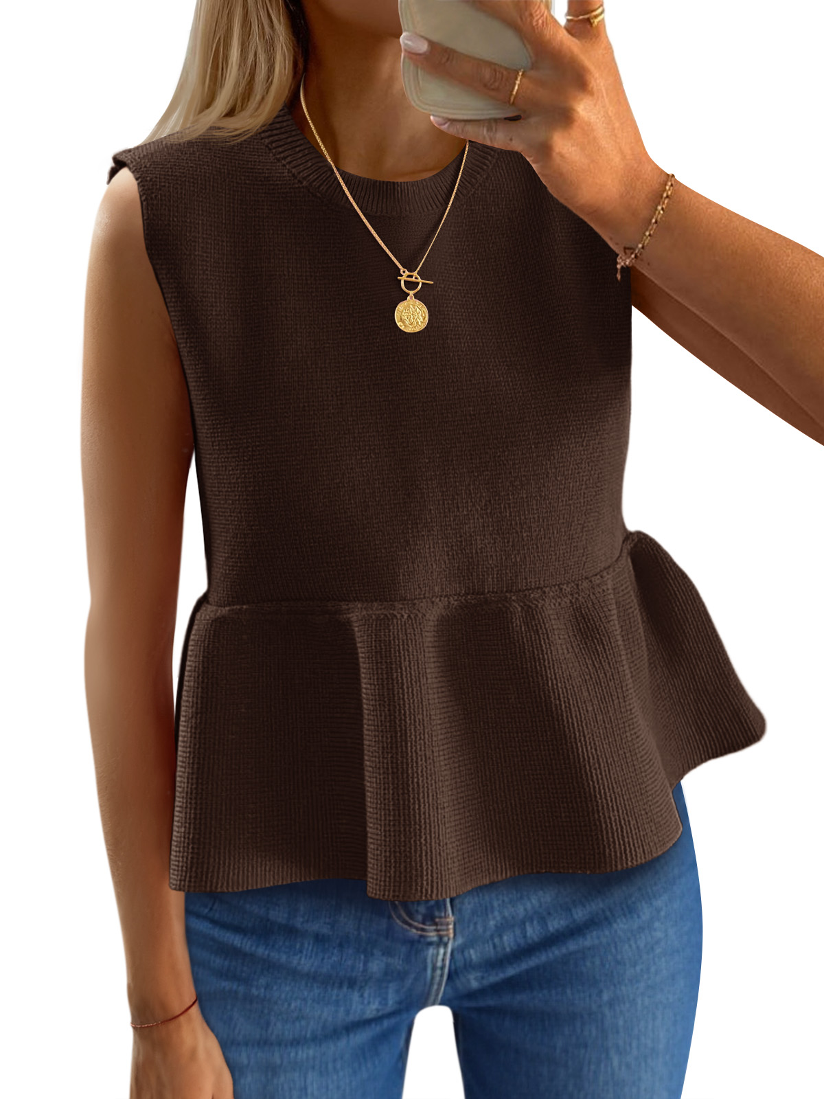 Womens Sleeveless Babydoll Tank Tops