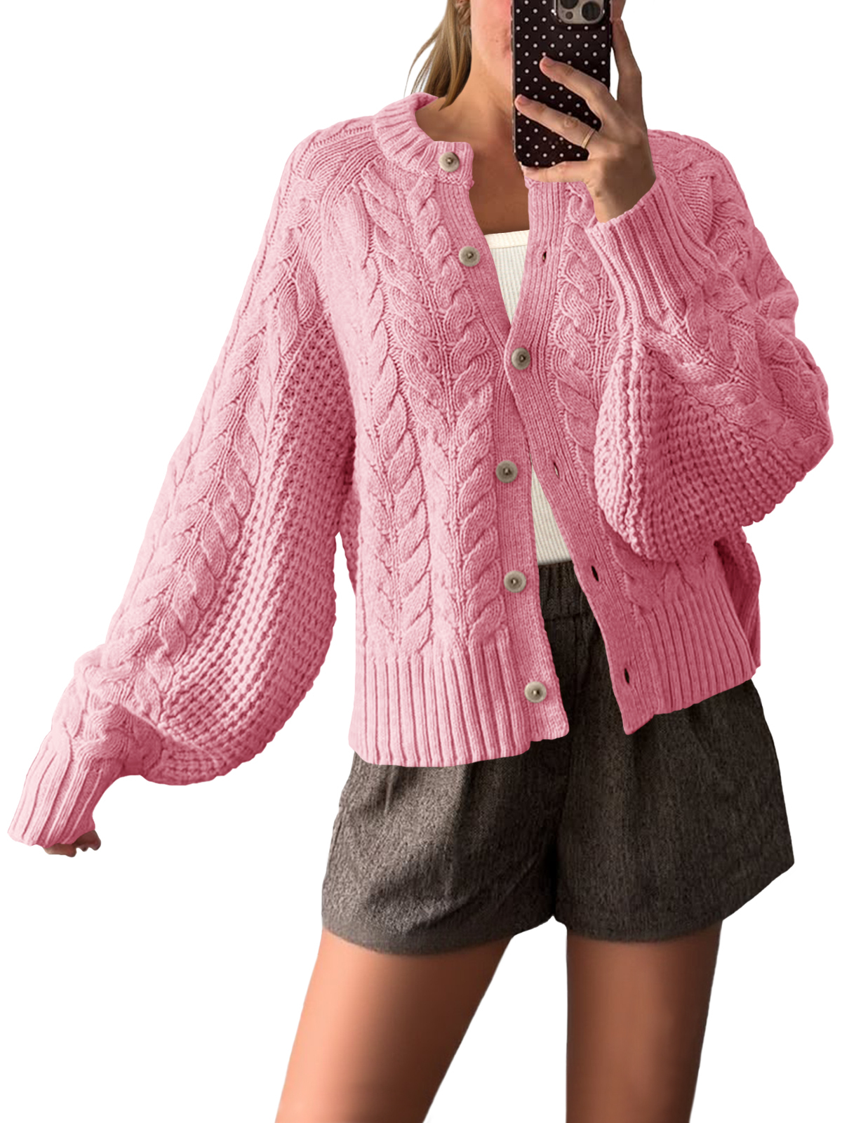 Womens Cable Knit Cardigan Sweaters