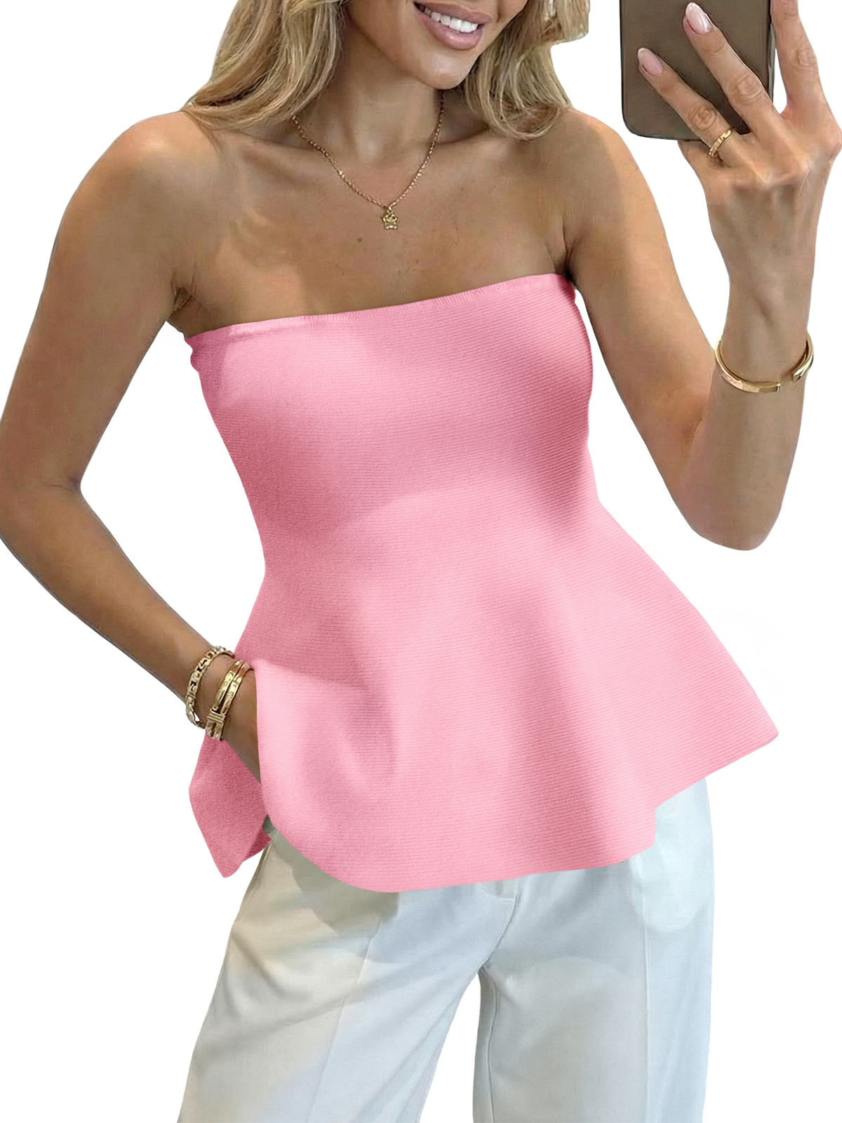 Womens Peplum Tube Tops