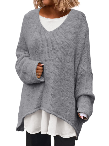 Womens Oversized V Neck Sweaters