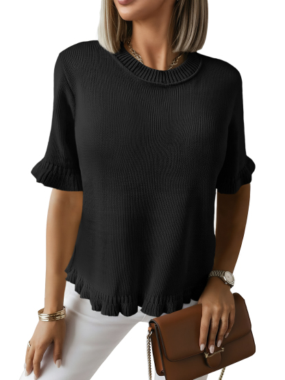 Womens Short Sleeve Sweater Tops
