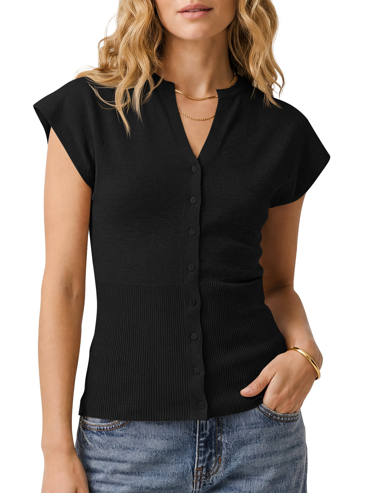 Womens Button Down Sweater Vest