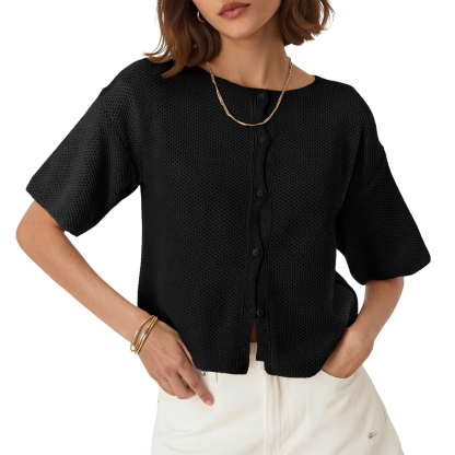 Womens Short Sleeve Cardigan