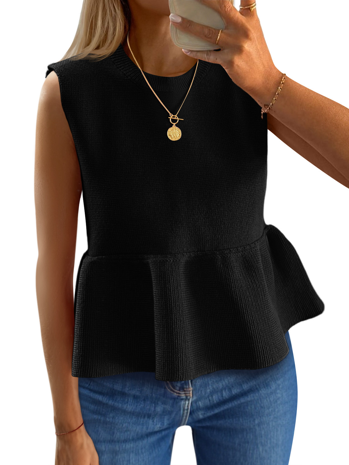 Womens Sleeveless Babydoll Tank Tops