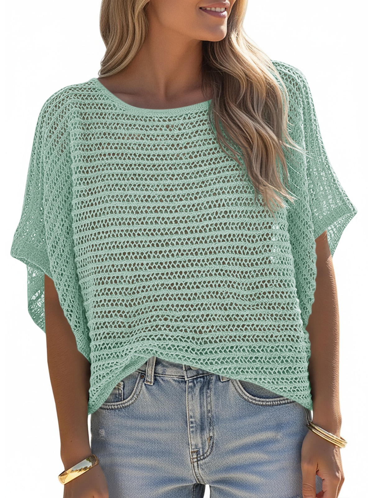 Womens Crochet Sweater Tops