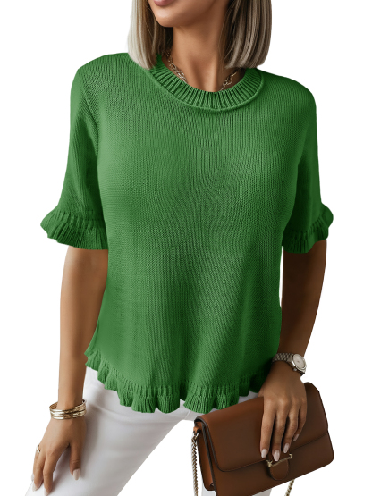 Womens Short Sleeve Sweater Tops