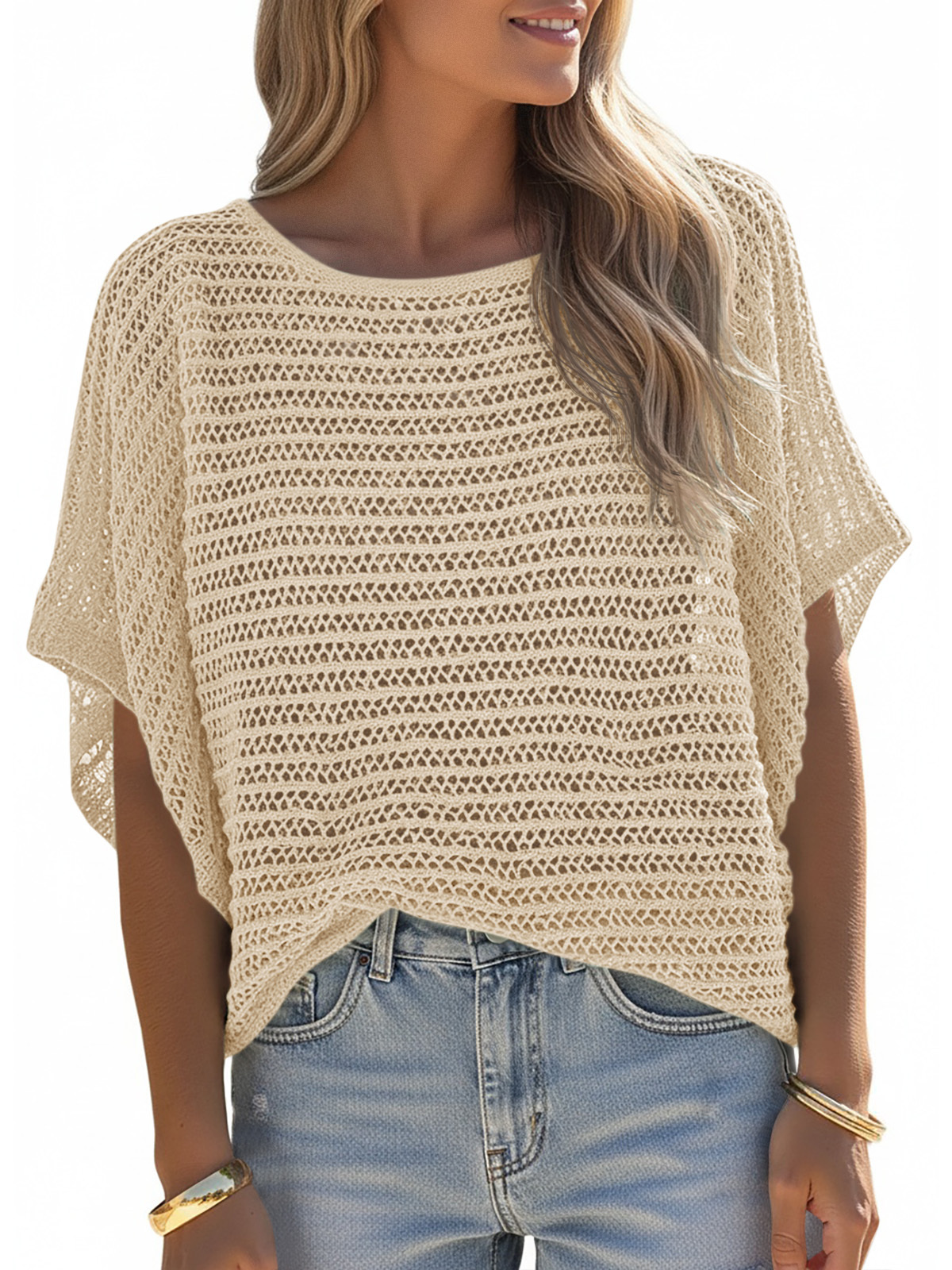 Womens Crochet Sweater Tops