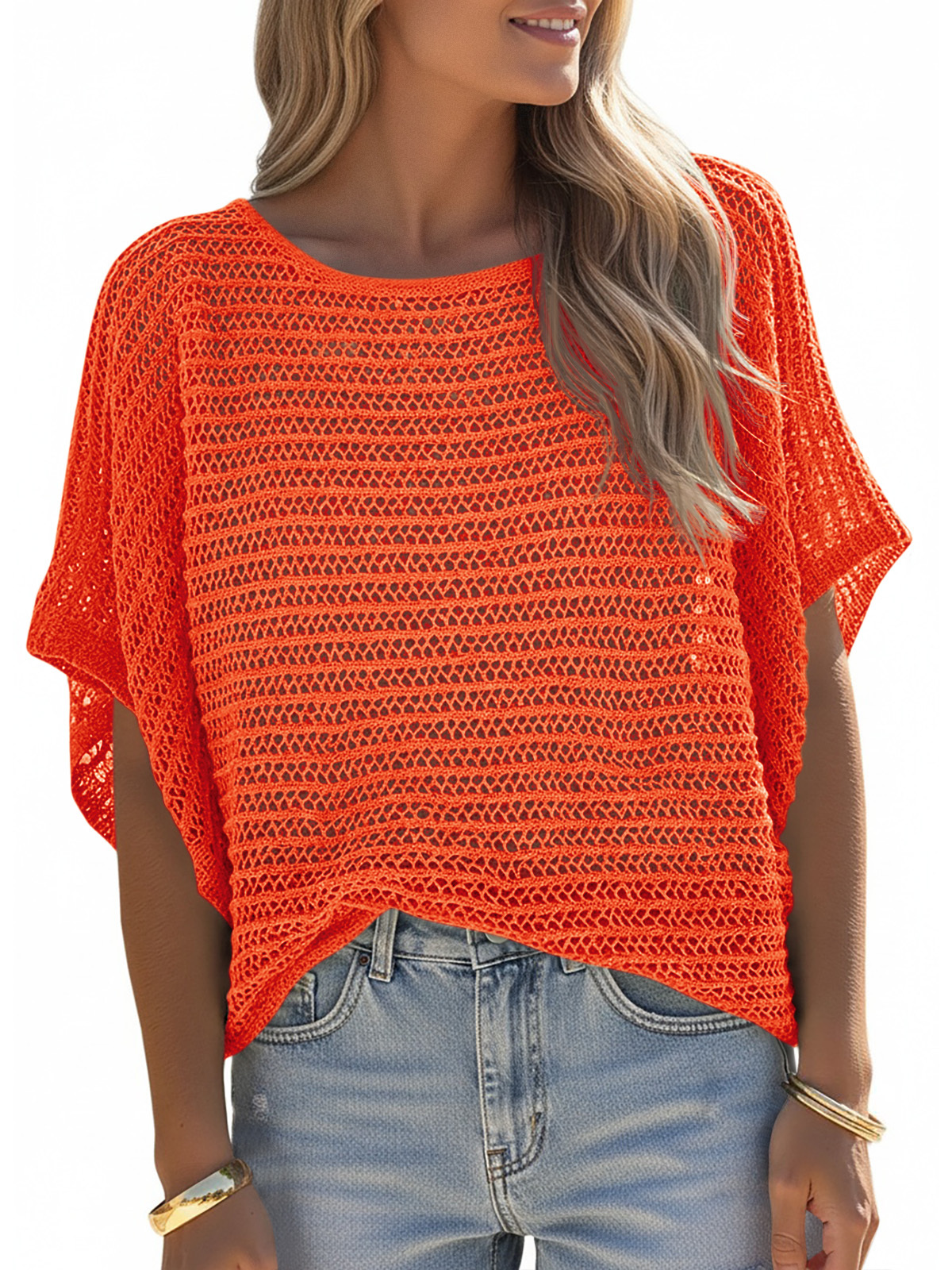 Womens Crochet Sweater Tops