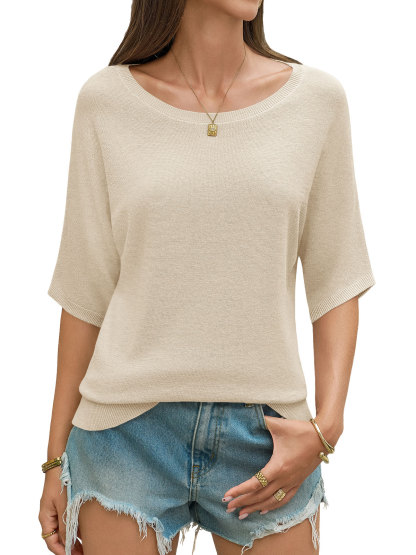 Womens Short Sleeve Sweater Tops
