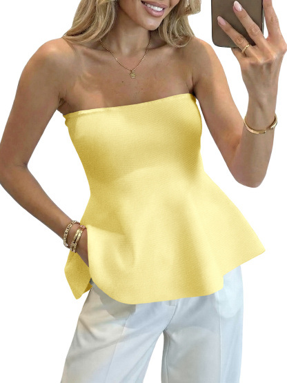 Womens Peplum Tube Tops