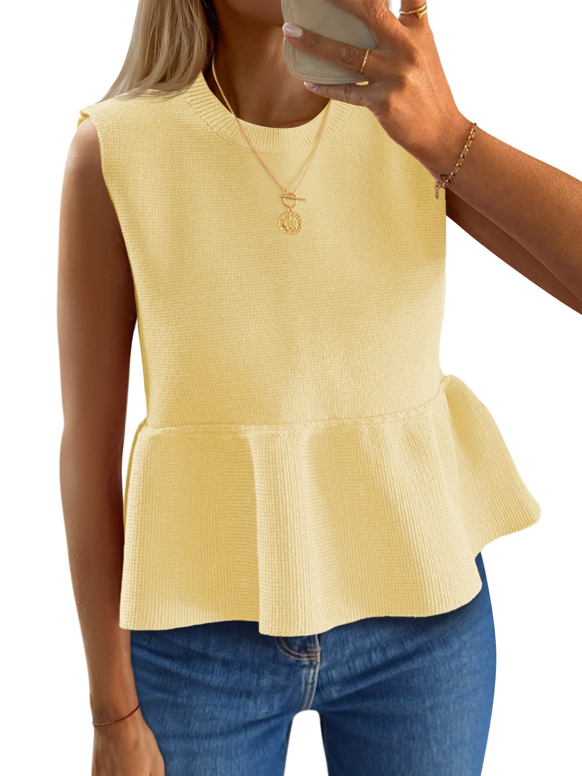 Womens Sleeveless Babydoll Tank Tops