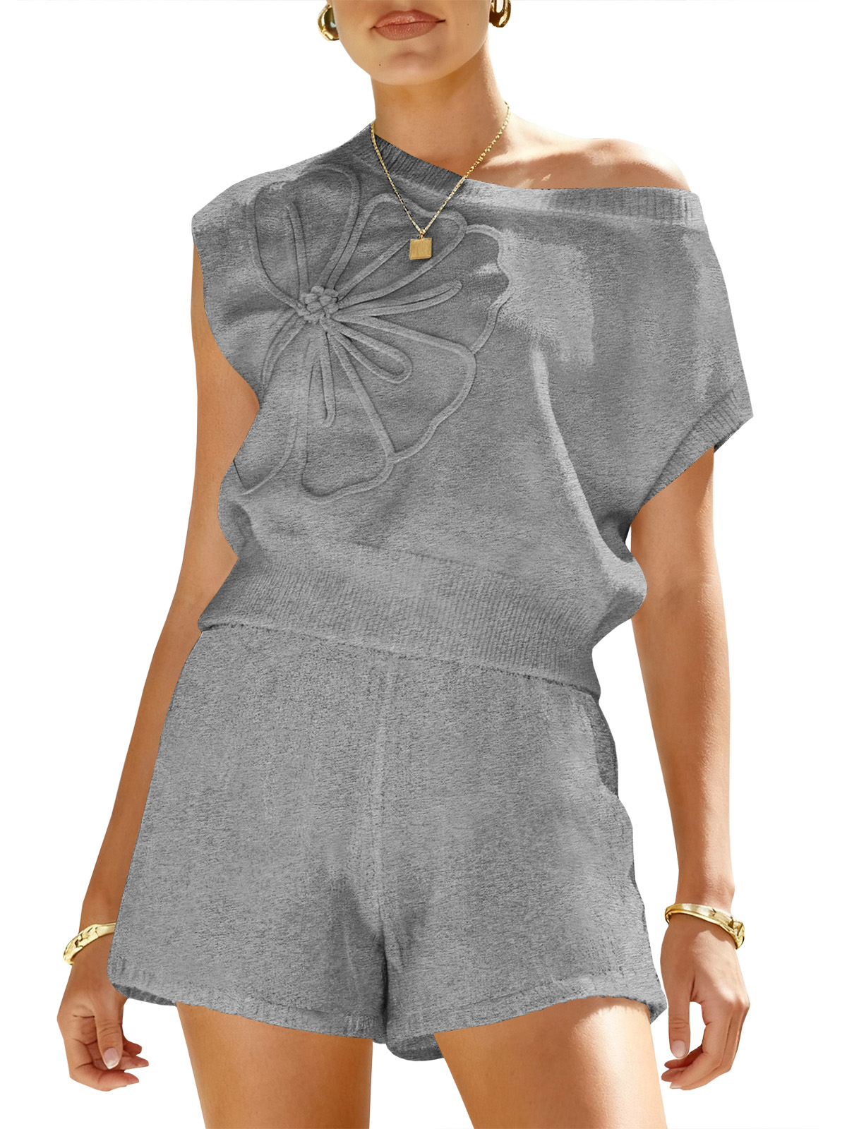 Womens Off The Shoulder 2 Piece Sweater Sets