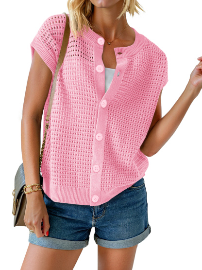 Womens Short Cap Sleeve Sweater Vest