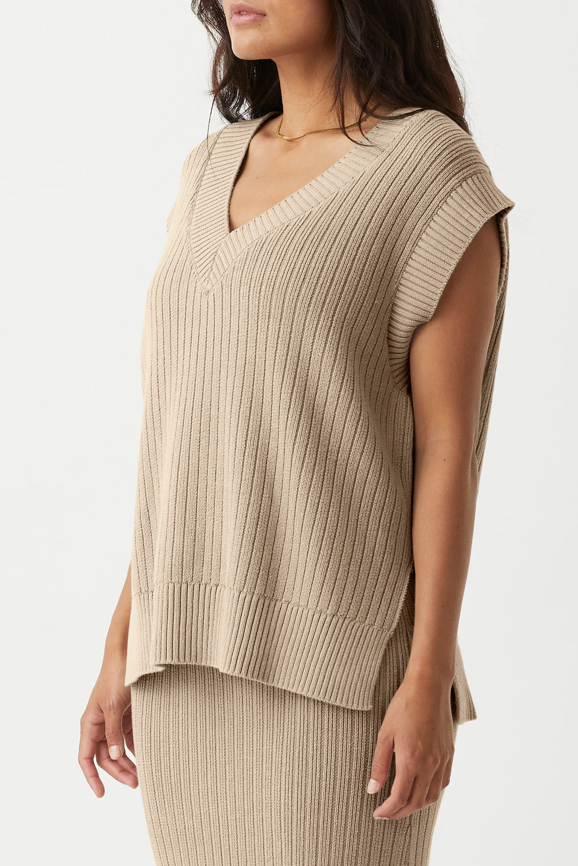 Oversized V Neck Sweater Vest