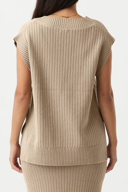 Oversized V Neck Sweater Vest