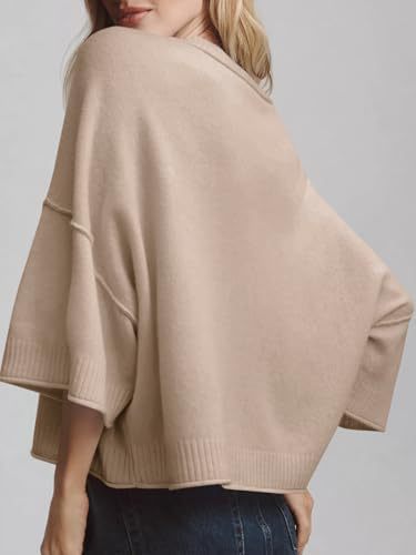 Oversized Cropped Short Sleeve Sweater Tops