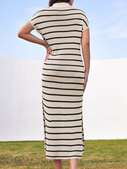 Striped Short Sleeve Summer Dresses