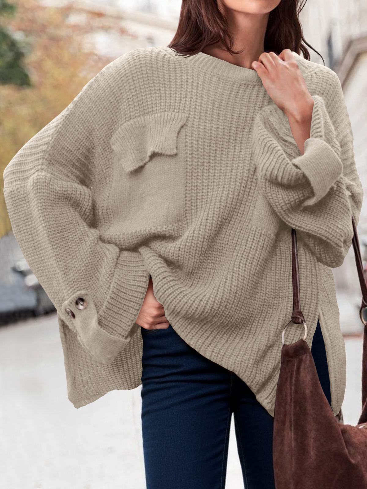 Womens Oversized Ribbed Sweaters