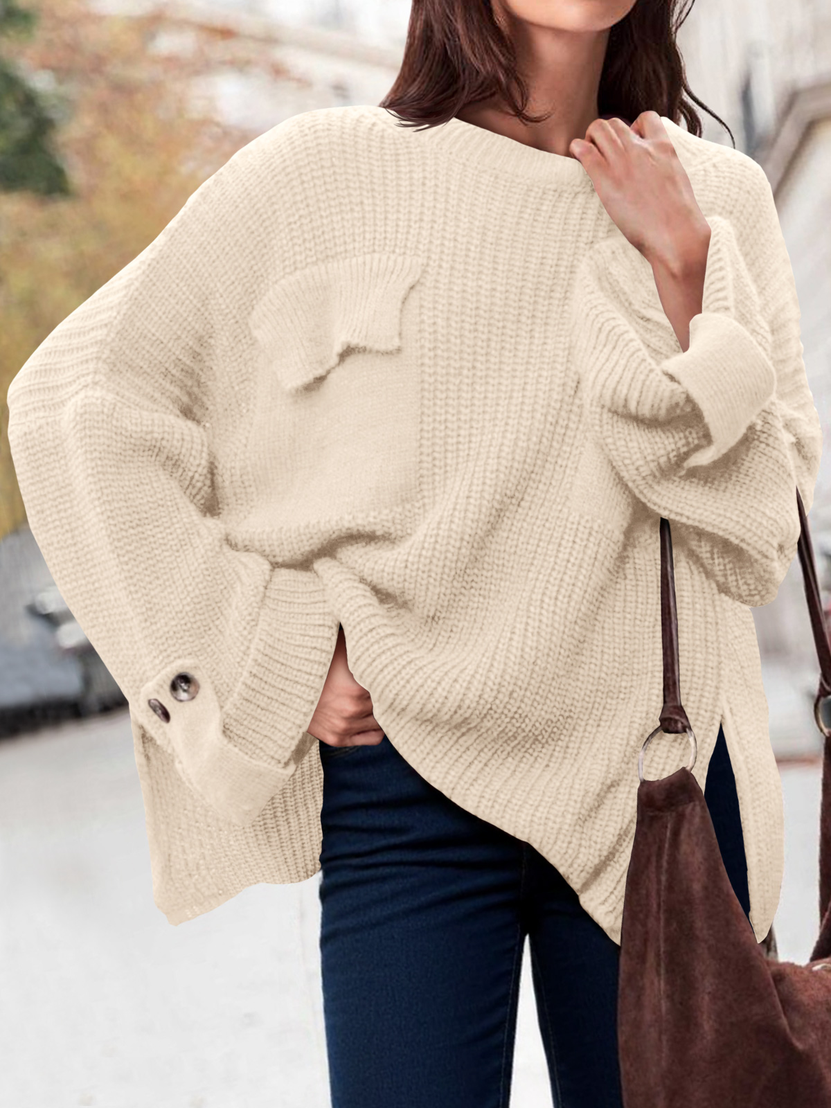 Womens Oversized Ribbed Sweaters