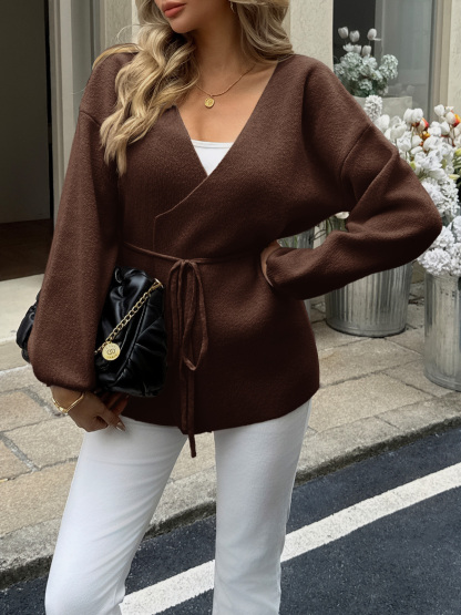 Womens Wrap V Neck Cardigan Sweaters
