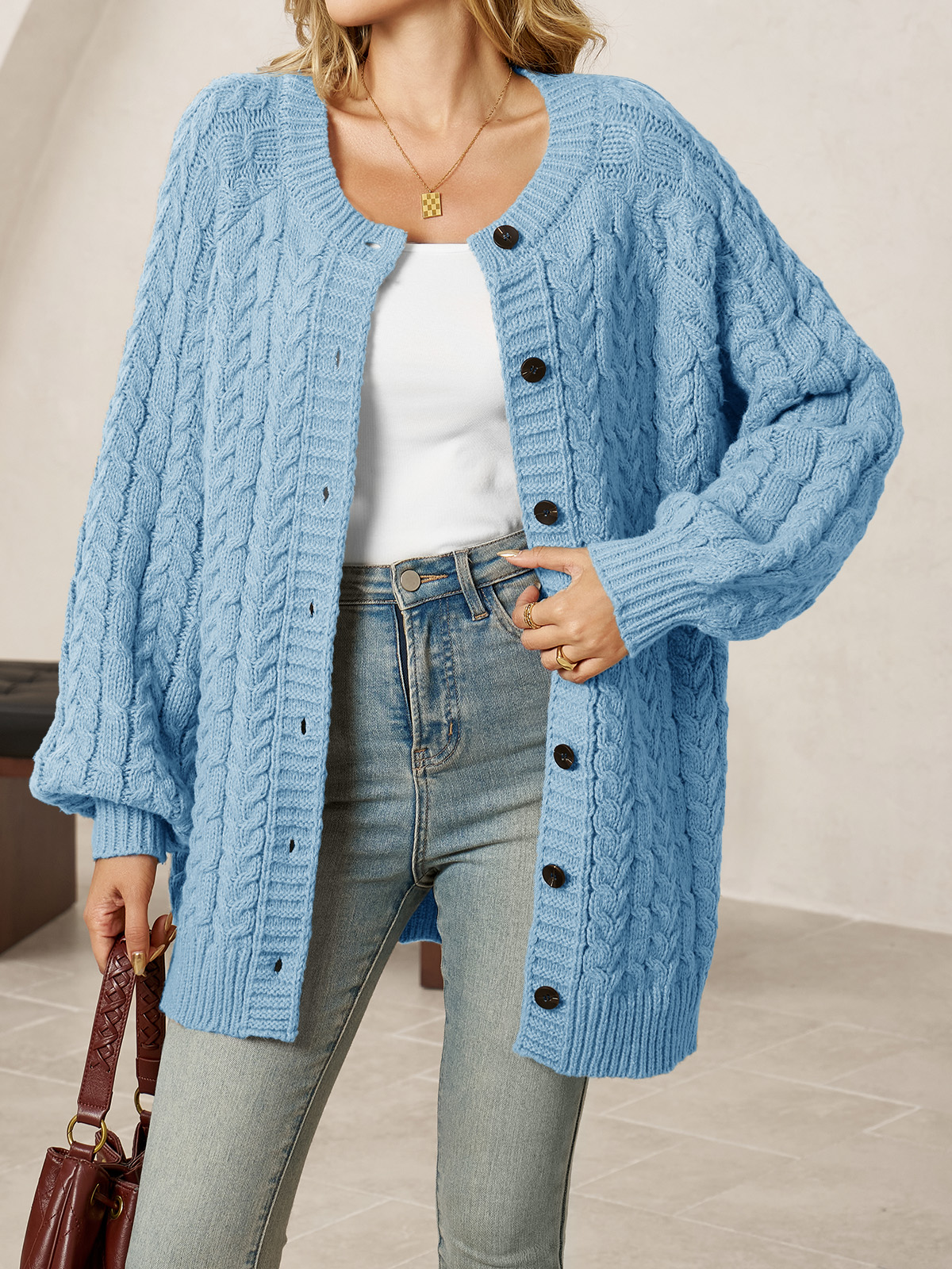 Womens Cable Knit Cardigans