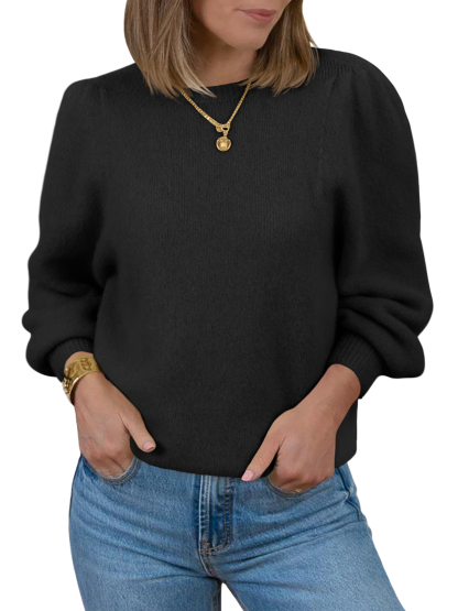 Womens Puff Long Sleeve Sweaters