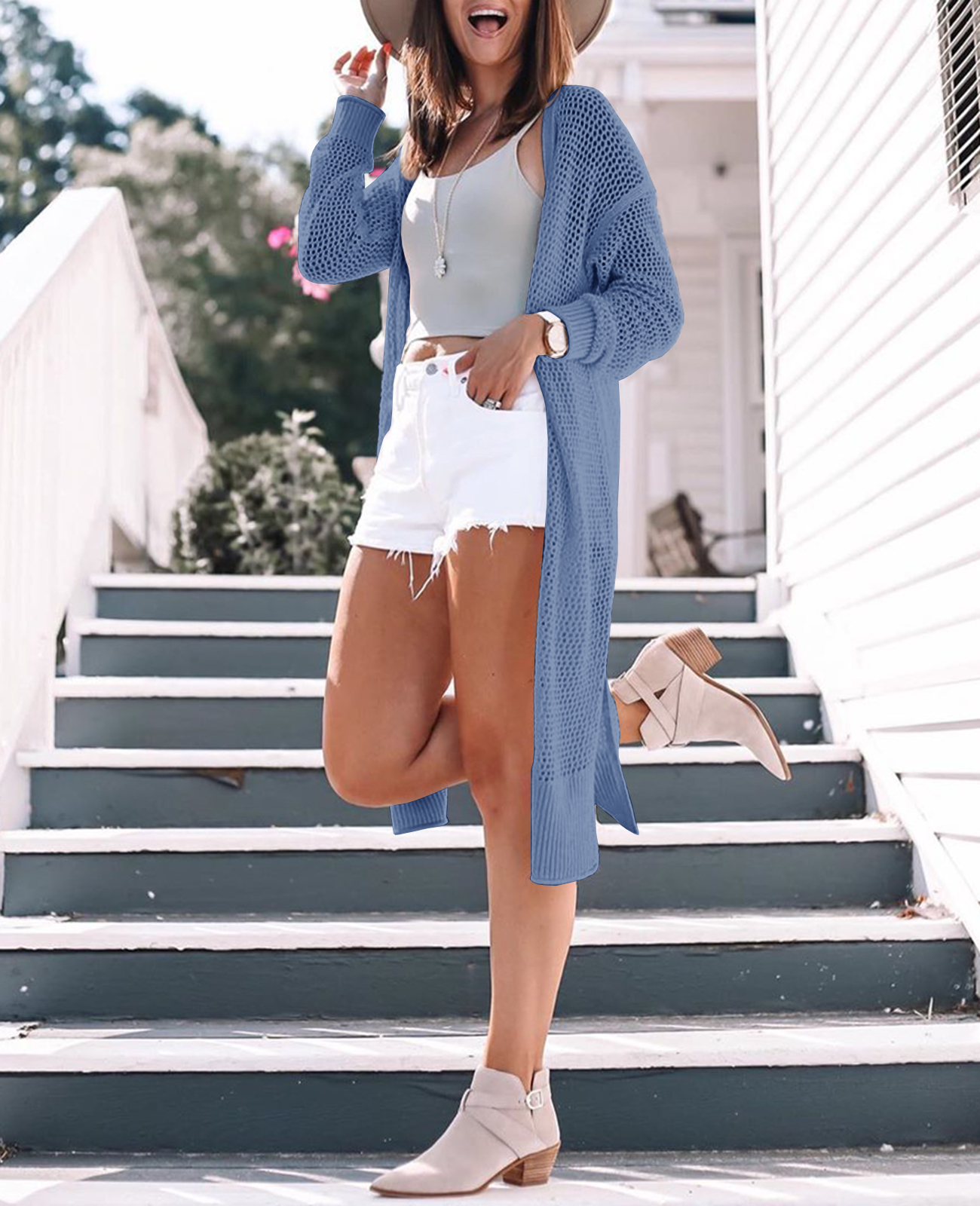 Womens Lightweight Crochet Cardigans