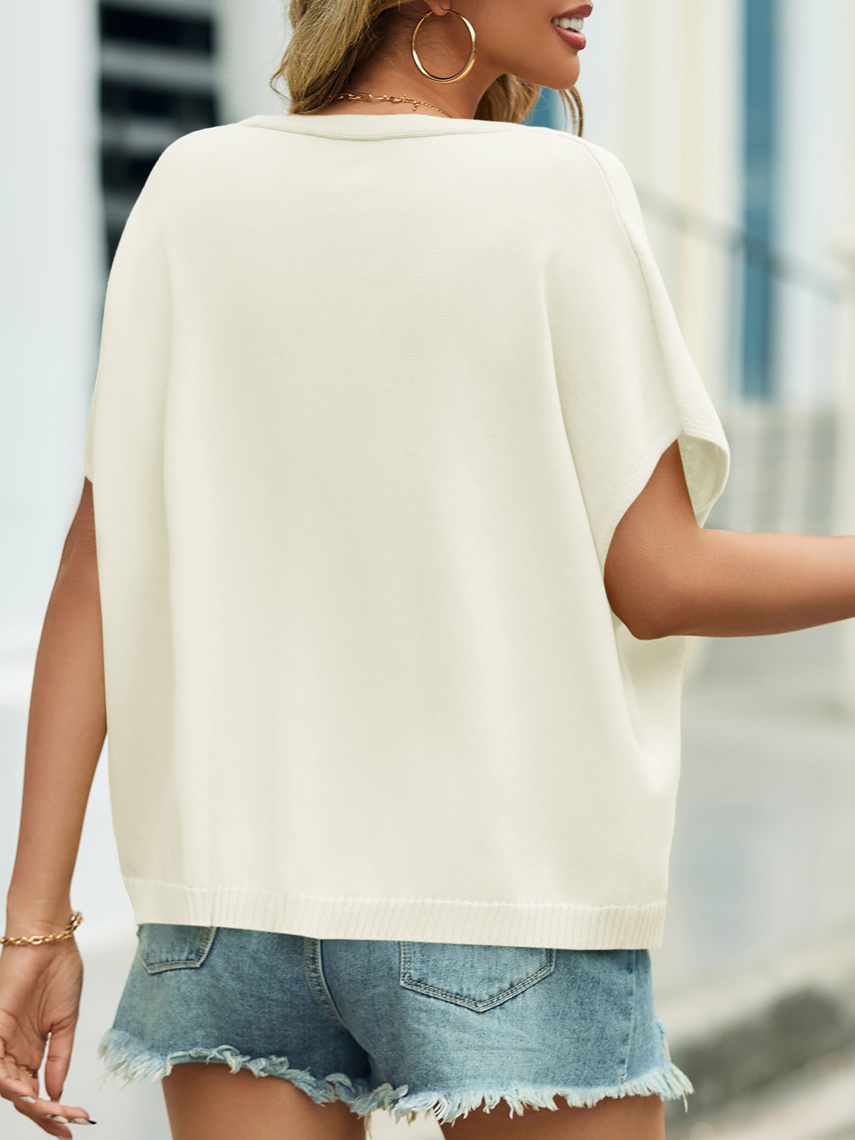 Oversized Short Sleeve Button Cardigans