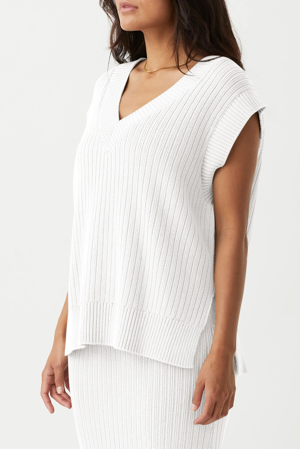 Oversized V Neck Sweater Vest